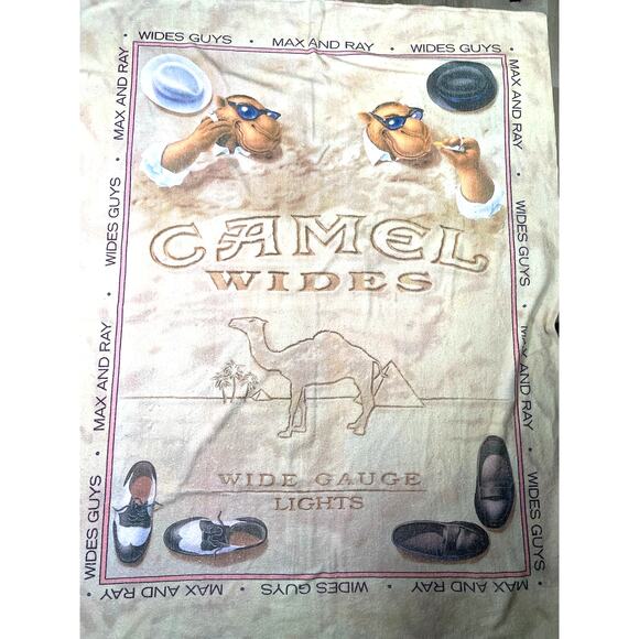 Vtg Camel Oversized Towel Coverage 64x50 Camp‎ Wilderness Bear Print Throw USA - Picture 1 of 8